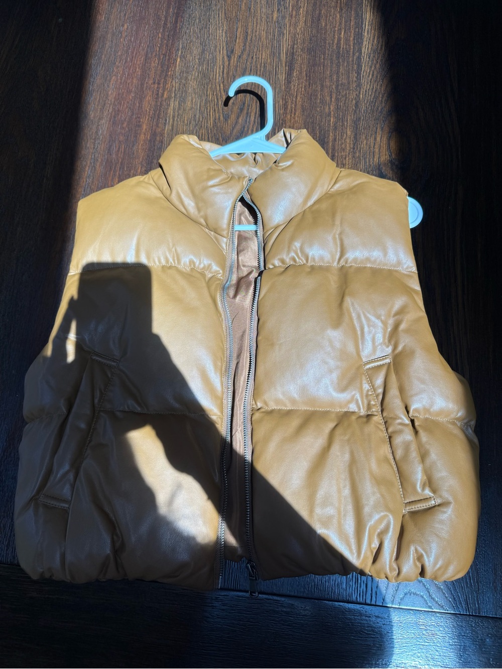 Double Zero Tan Puffy Vest